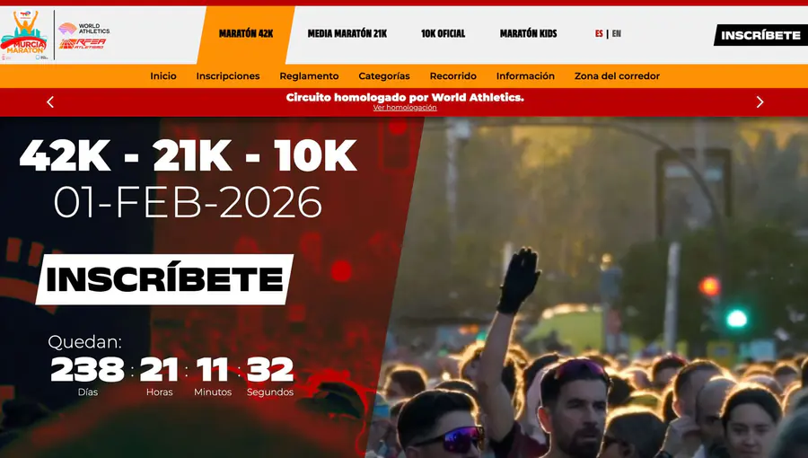 Captura del proyecto Maratón de Murcia en el portfolio de Matthias Vera