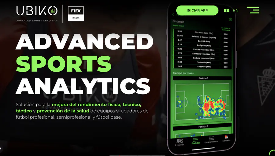 Captura del proyecto Ubiko Sports en el portfolio de Matthias Vera