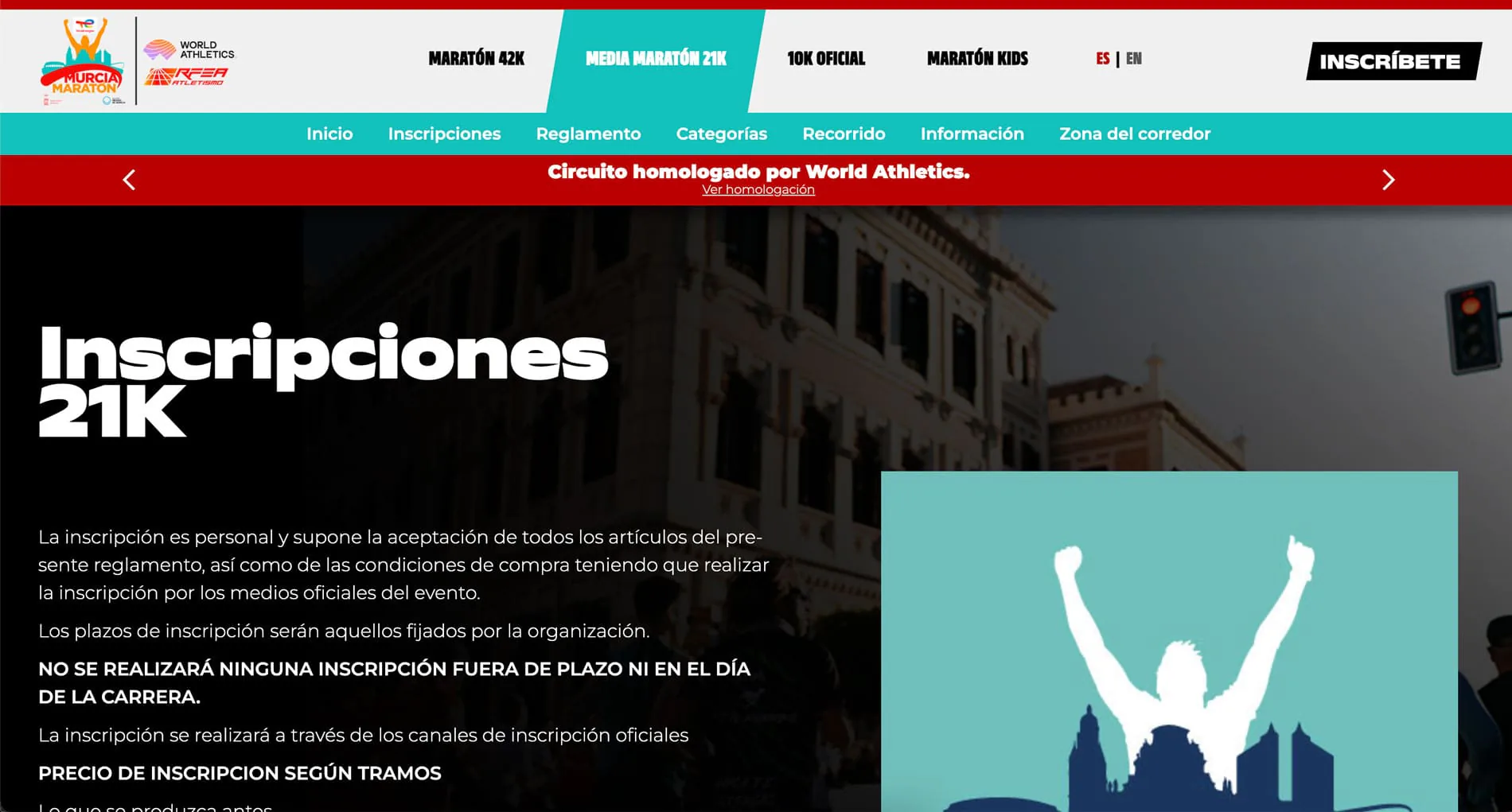 Captura 04 del proyecto Maratón de Murcia diseñada por Matthias Vera