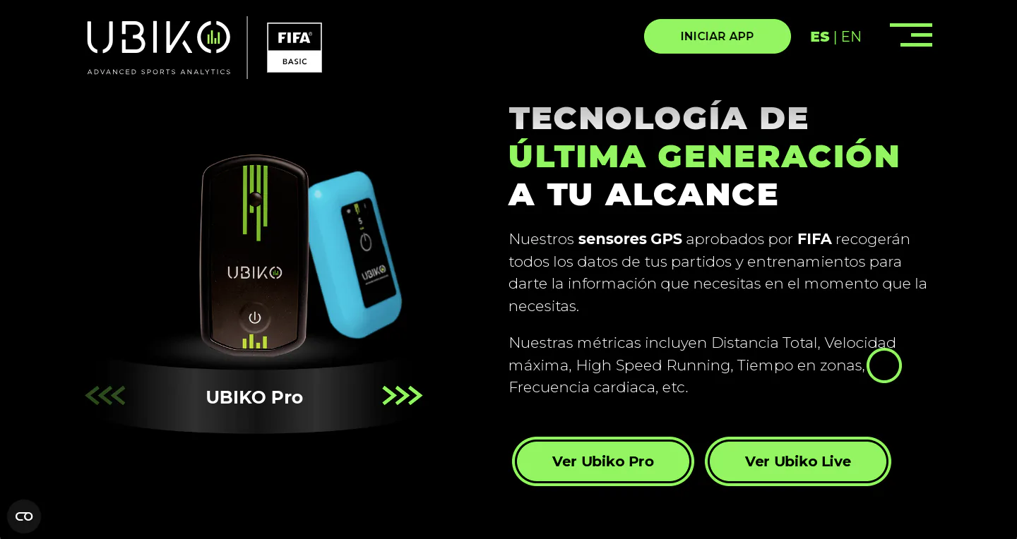 Captura 02 del proyecto Ubiko Sports diseñada por Matthias Vera