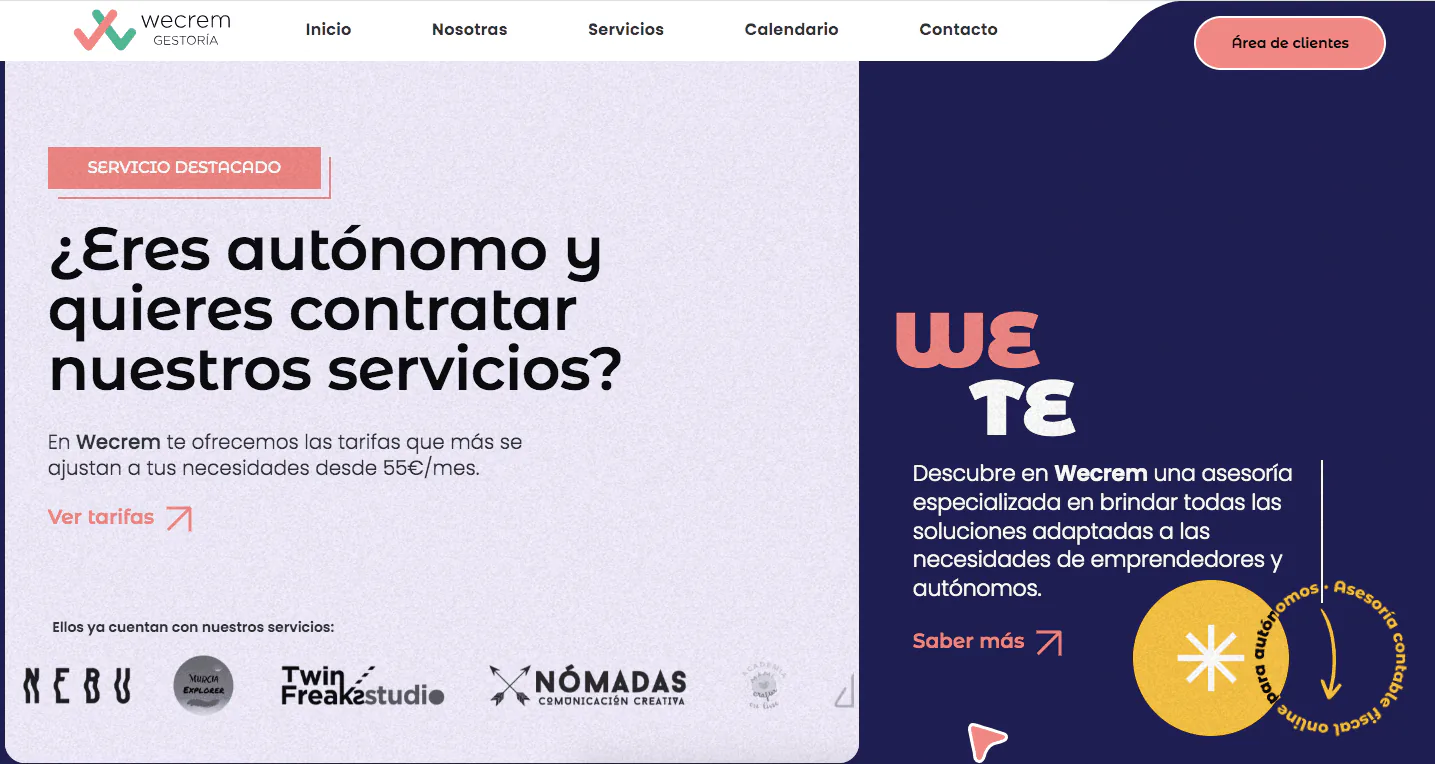 Captura 02 del proyecto Wecrem diseñada por Matthias Vera
